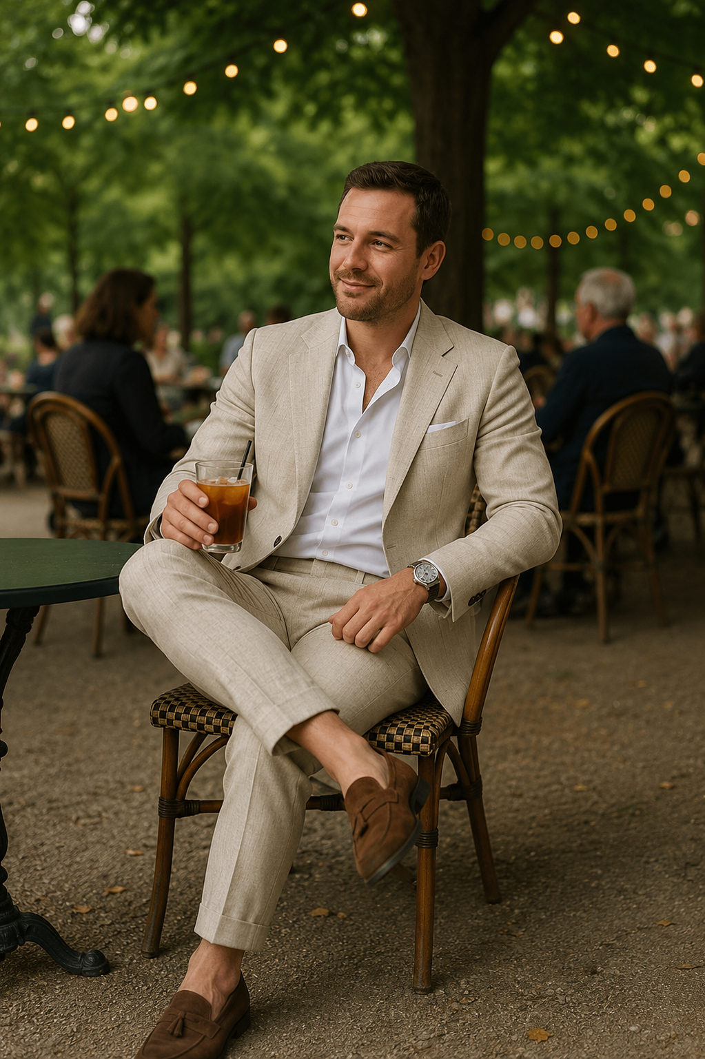 Men's 2-Piece Linen Look Suit Set