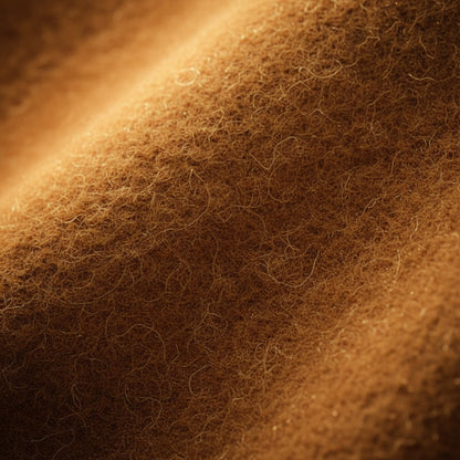 Close-up of cognac brown wool fabric texture